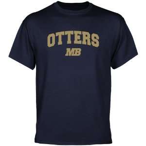  Cal State Monterey Bay Otters Navy Blue Logo Arch T shirt 