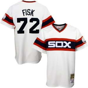  Mitchell & Ness Chicago White Sox #72 Carlton Fisk Home White 