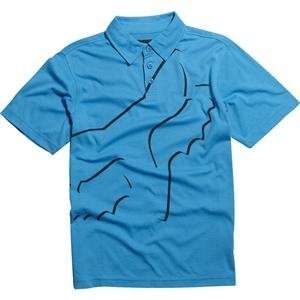   Fox Racing Youth Drop Out Polo Shirt   Large/Electric Blue: Automotive