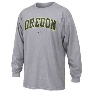 Nike Oregon Ducks Grey Classic Long Sleeve Tee Shirt:  