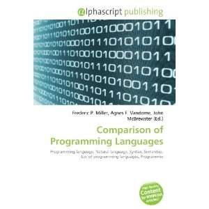  Comparison of Programming Languages (9786132711687) Books