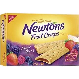 Newtons Fruit Crisps Snacks, Mixed Berry, 8 Count Boxes (Pack of 6)