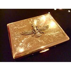Farvahar Gold Tone Cigarette ID Case Iranian Persian Gift Iran Persia 