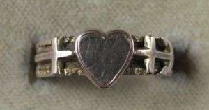 VICTORIAN MOURNING HAIR RING   FAITH, HOPE & CHARITY  