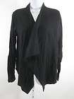 CREW Black Cotton Long Sleeve Open Front V Neck Cardigan Sweater Sz 
