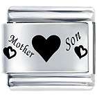 pugster 9mm italian charms laser mother son hearts mom c72
