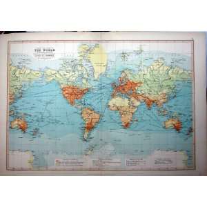  c1910 MAP COMMERCIAL CHART WORLD FIELDS COMMERCE