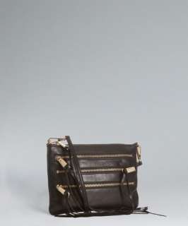 Rebecca Minkoff black leather 3 Zip Rocker crossbody bag