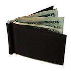 BLACK LEATHER MONEY CLIP CARD WINDOW THIN Wallet.