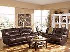   MODERN GENUINE CHOCOLATE LEATHER RECLINER SOFA COUCH SET LIVING ROOM