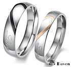 Titanium Steel Heart Promise Ring Set Couple Wedding Bands Many Sizes 