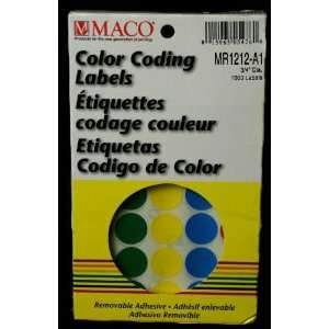 Maco Round Color Coding Label 3/4 ASSORTED: Everything 