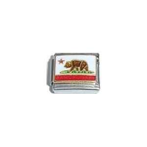  California State Flag Italian Charm Bracelet Link: Jewelry