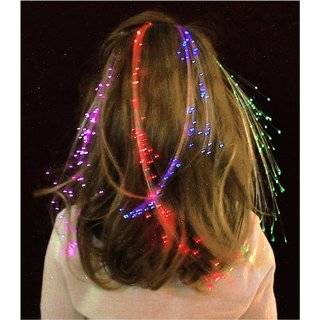   Glowbys LED Fiber Optic Light Up Hair Barrette   Rainbow: Toys & Games