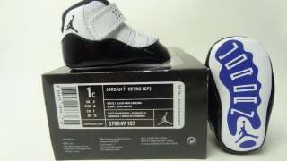 Baby Nike JORDAN 11 RETRO Concord (GP) Size 1 4 Black/White Beanie 