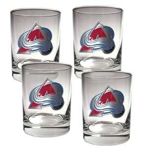   Avalanche NHL 4pc Rocks Glass Set   Primary Logo 