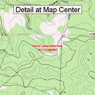 USGS Topographic Quadrangle Map   Horse Camp Waterhole, Texas (Folded 