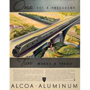  1935 Ad Alcoa Aluminum Streamliner Train Countryside 