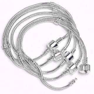 5PCS Silver Plate Snake Chain Bracelet Fit Charm Beads  