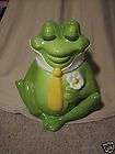   NEW FROG COOKIE JAR WITH EYES CLOSED UNIQUE & AMUSING CHECK HIM OUT