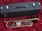 Brand new Rotary Valve Bass Trumpet Horn Gold Bb NEW Case Mouthpiece