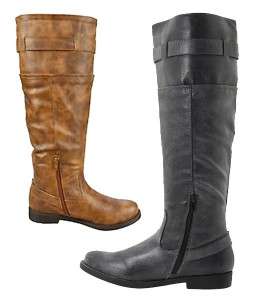 MADDEN GIRL Tall Riding Style Boots in Black and Tan  