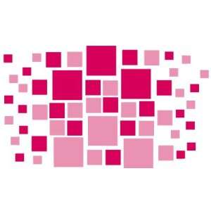   Pink Square Boxes Vinyl Wall Graphic Decals Stickers: Home & Kitchen