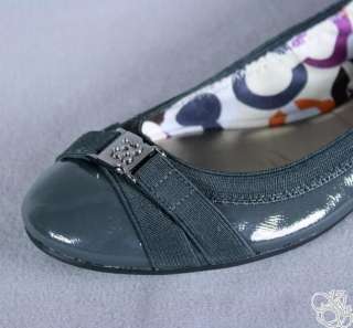  Crinkle Patent Graphite Grey / Purple Ballet Flats Shoes New A2118
