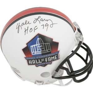  Yale Lary Signed Hall Of Fame Mini Helmet w/HOF79 