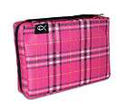 Magenta Pink Plaid Bible Cover Made in Canvas with Fish Emblem