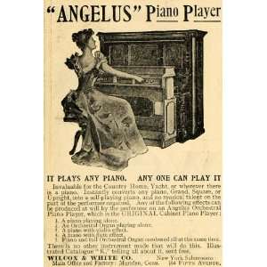  1900 Ad Angelus Piano Player Instrument Music Women 