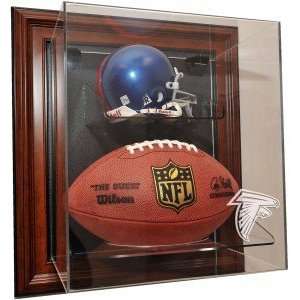   Falcons Mini Helmet and Football Case Up Display, Brown: Sports