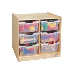    2 Section Mobile Storage Unit with Clear Trays