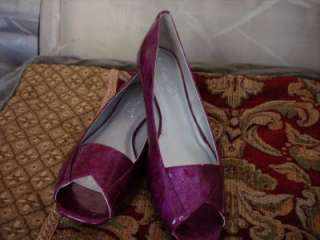 purple flat comfortable peep toe women shoes size 7  