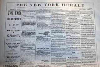 15 Civil War NEWSPAPERS w Display Headlines 1861 1865 Ft Sumter to Lee 