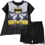 BATMAN Boys 24 M 2T 3T 4T 5T Costume Pjs Set 3 Pc PAJAMAS Shirt Shorts 