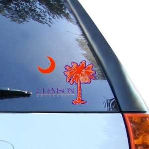  Graphics Clemson Tigers Crescent Moon And Palm Window 