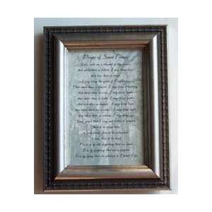 Decorative Multi Toned Prayer of St Francis recovery gift  