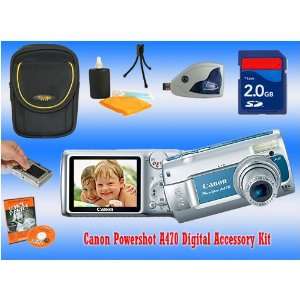 com Canon Powershot A470 Blue Digital Camera Kit + 2GB Accessory Kit 