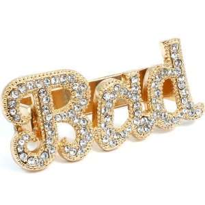   Embellished Gold Rihanna Three Finger Ring    Jewelry