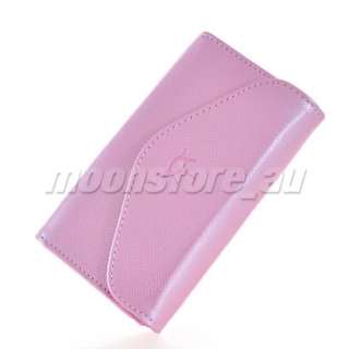 PINK WALLET CARD FLIP LEATHER POUCH CASE COVER FOR LG OPTIMUS 2X P990 