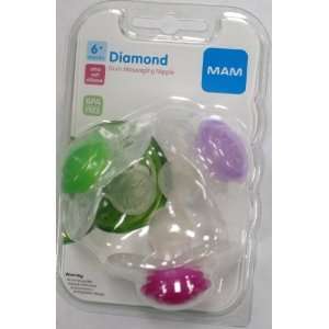    Mam Diamond Silicone value pack of 3 Pacifiers 6+ boy colors Baby