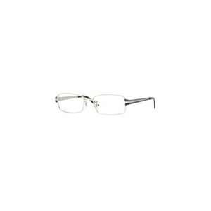 RAY BAN 6184 RB6184 2634 SILVER FRAME BLACK/SILVER TEMPLES EYEGLASSES 