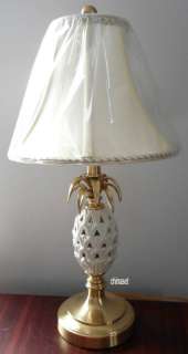 Lenox PINEAPPLE LAMP Quoizel New 23.5 Tall Very Rare Brass Porcelain 