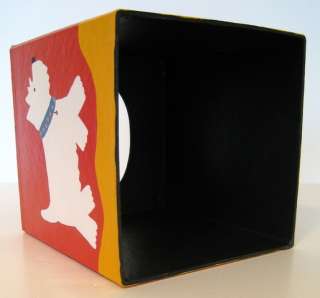 WESTIE Paper Mache ORANGE TISSUE BOX COVER Dog RANDALL  