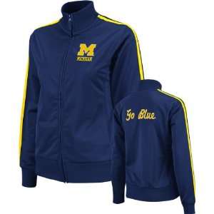  Michigan Wolverines Womens Navy Carrier Track Jacket 