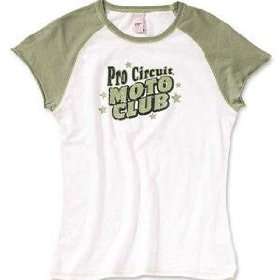  Pro Circuit Womens Moto Club T Shirt   Medium/White/Green 
