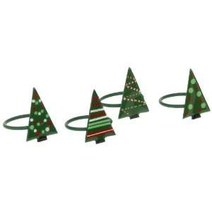  DII O Christmas Tree Napkin Ring, Mixed Set of 4