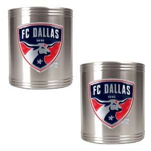  FC Dallas 2pc Stainless Steel Can Holder Set: Kitchen 