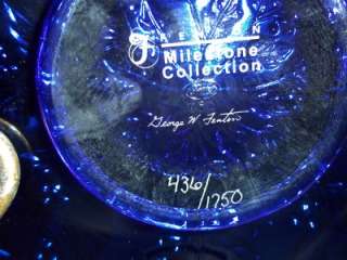 Fenton Glass COBALT BLUE CARNIVAL HOLLY PLATE LTD ED # 436/1750 QVC 